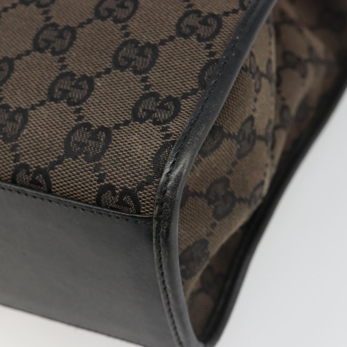 GUCCI GG Canvas Jackie Tote Bag Dark Brown Silver 002 1064 3444 Auth 187330