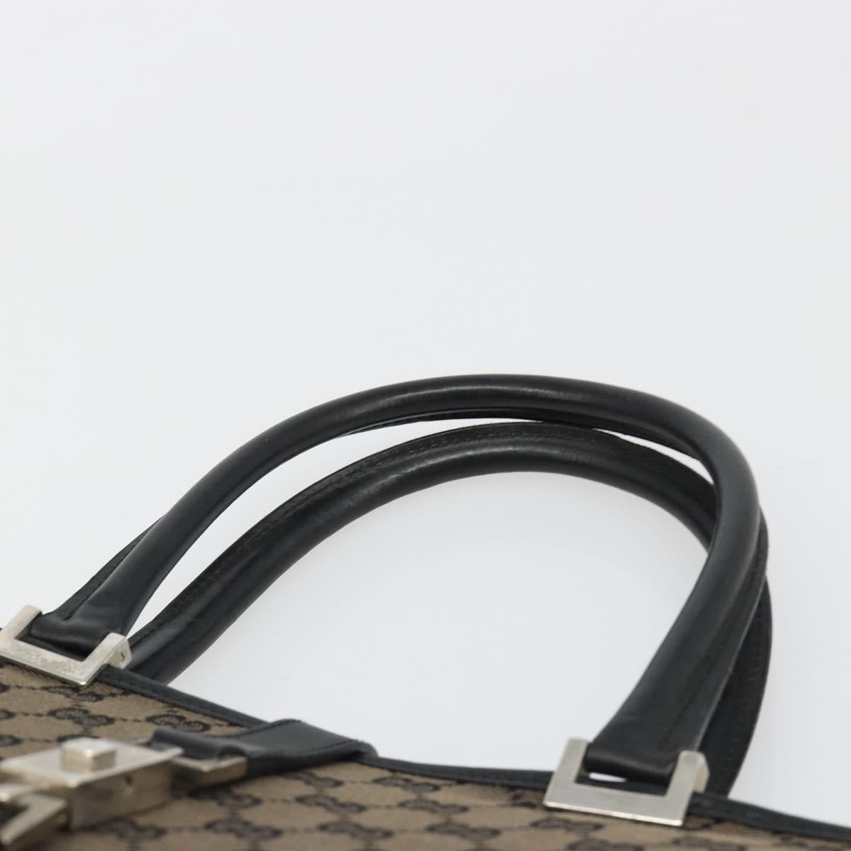 GUCCI GG Canvas Jackie Tote Bag Dark Brown Silver 002 1064 3444 Auth 187330