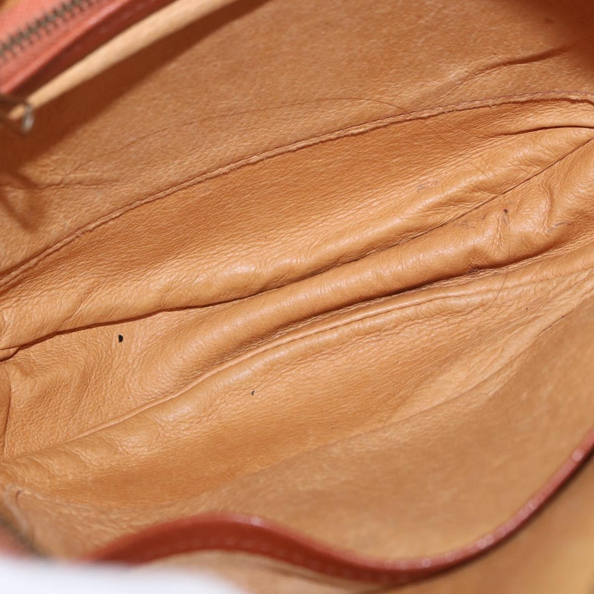 MCM Vicetos Logogram Shoulder Bag PVC Leather Brown Gold Auth 187335