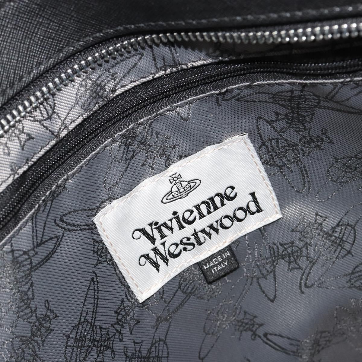 Vivienne Westwood Hand Bag Leather Black Silver Auth 187344