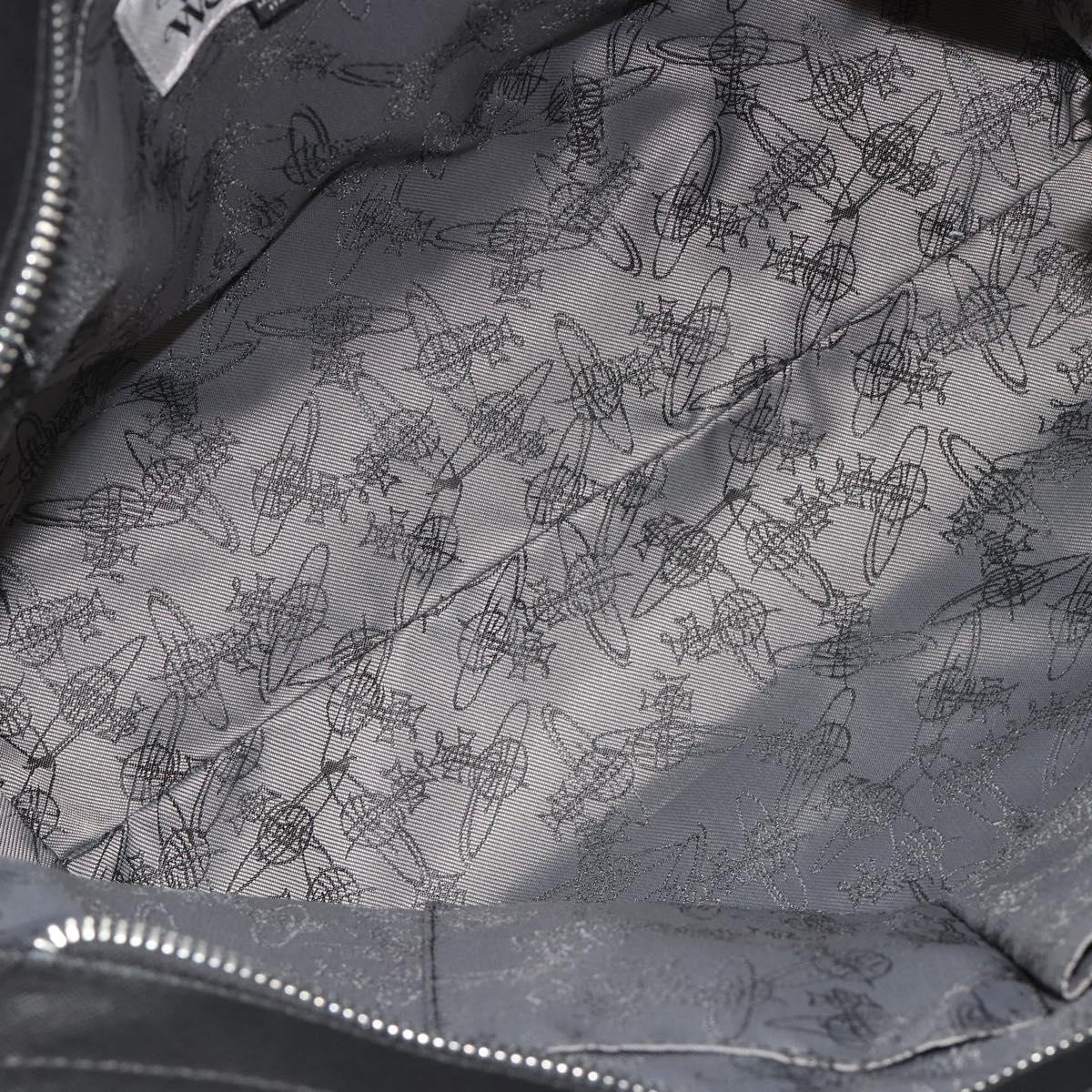 Vivienne Westwood Hand Bag Leather Black Silver Auth 187344
