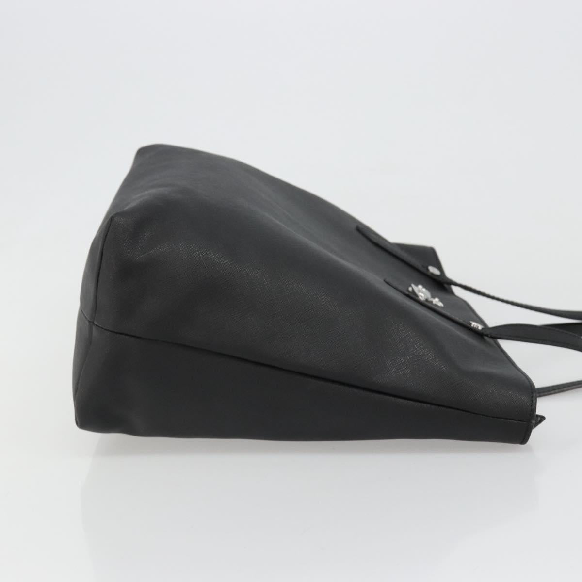 Vivienne Westwood Hand Bag Leather Black Silver Auth 187344