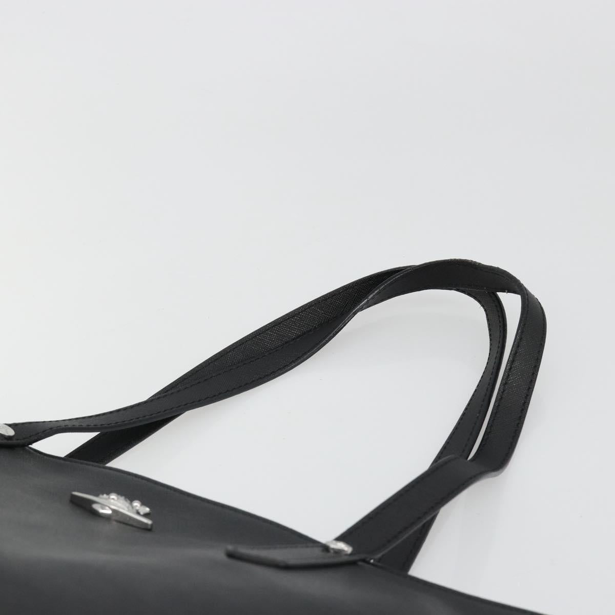 Vivienne Westwood Hand Bag Leather Black Silver Auth 187344