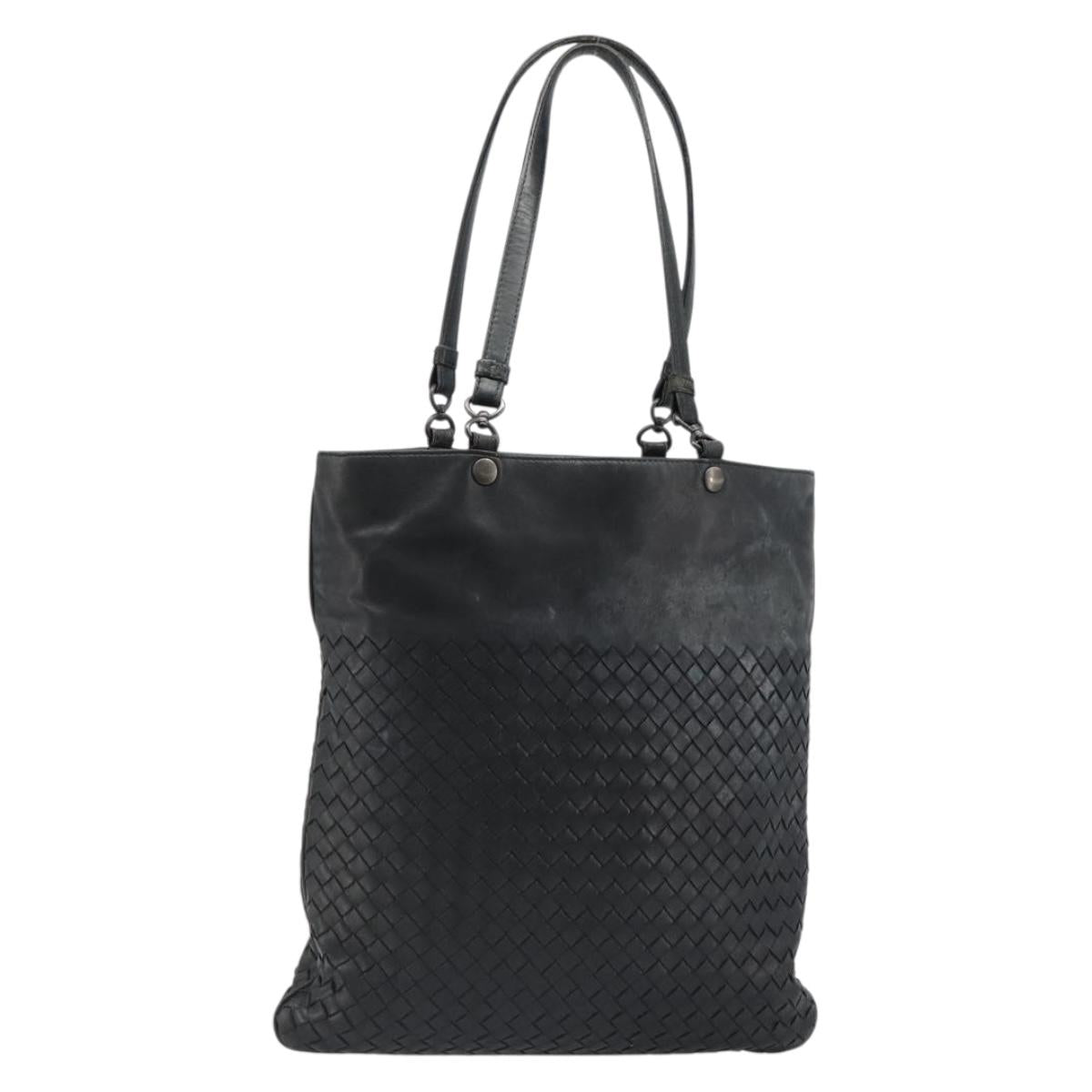 BOTTEGA VENETA INTRECCIATO Tote Bag Leather Black Auth 187347