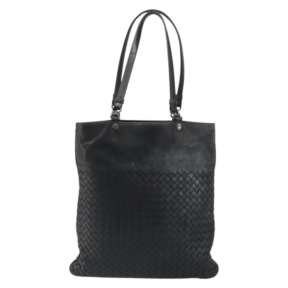 BOTTEGA VENETA INTRECCIATO Tote Bag Leather Black Auth 187347