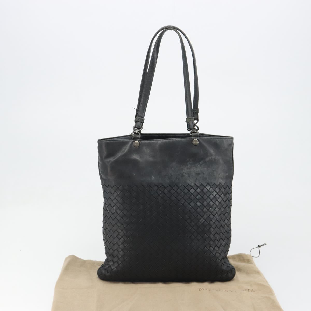 BOTTEGA VENETA INTRECCIATO Tote Bag Leather Black Auth 187347