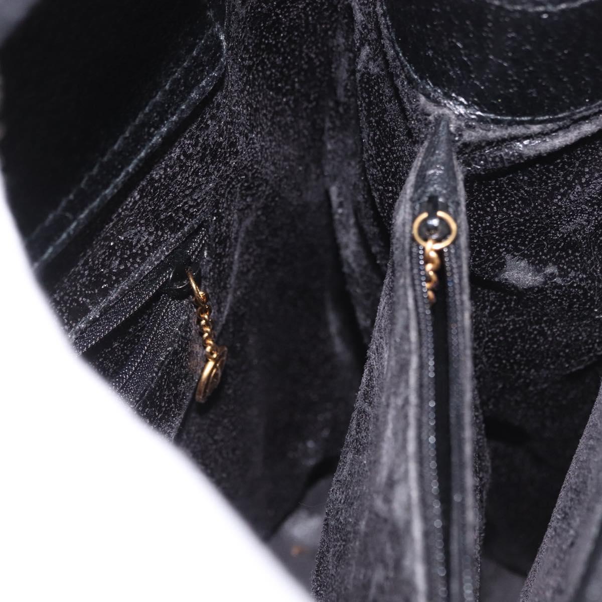 GUCCI Bamboo Tote Bag Leather Black Gold 002 2853 0260 0 Auth 187353