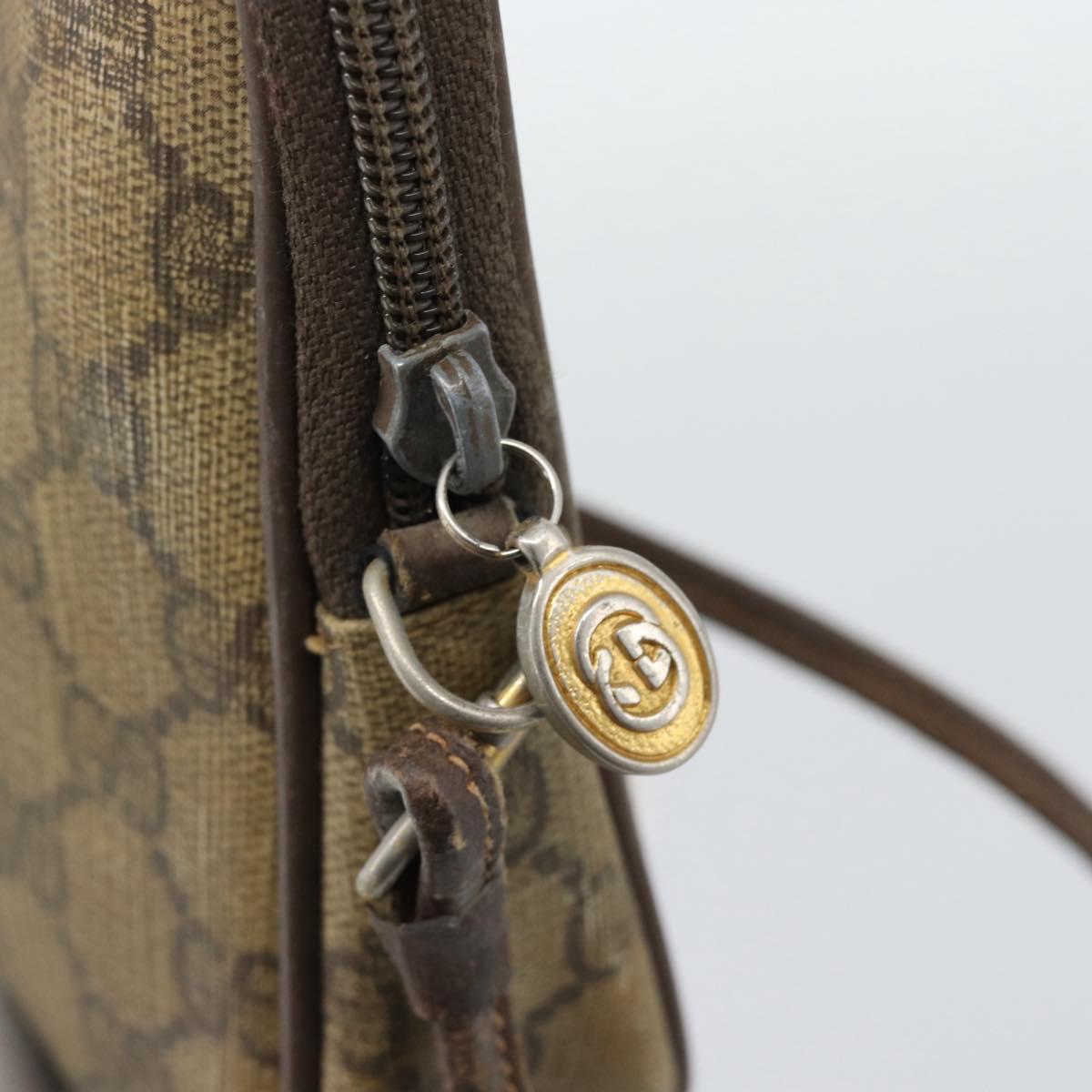 GUCCI GG Supreme Shoulder Bag PVC Beige Gold 97 02 068 Auth 187354