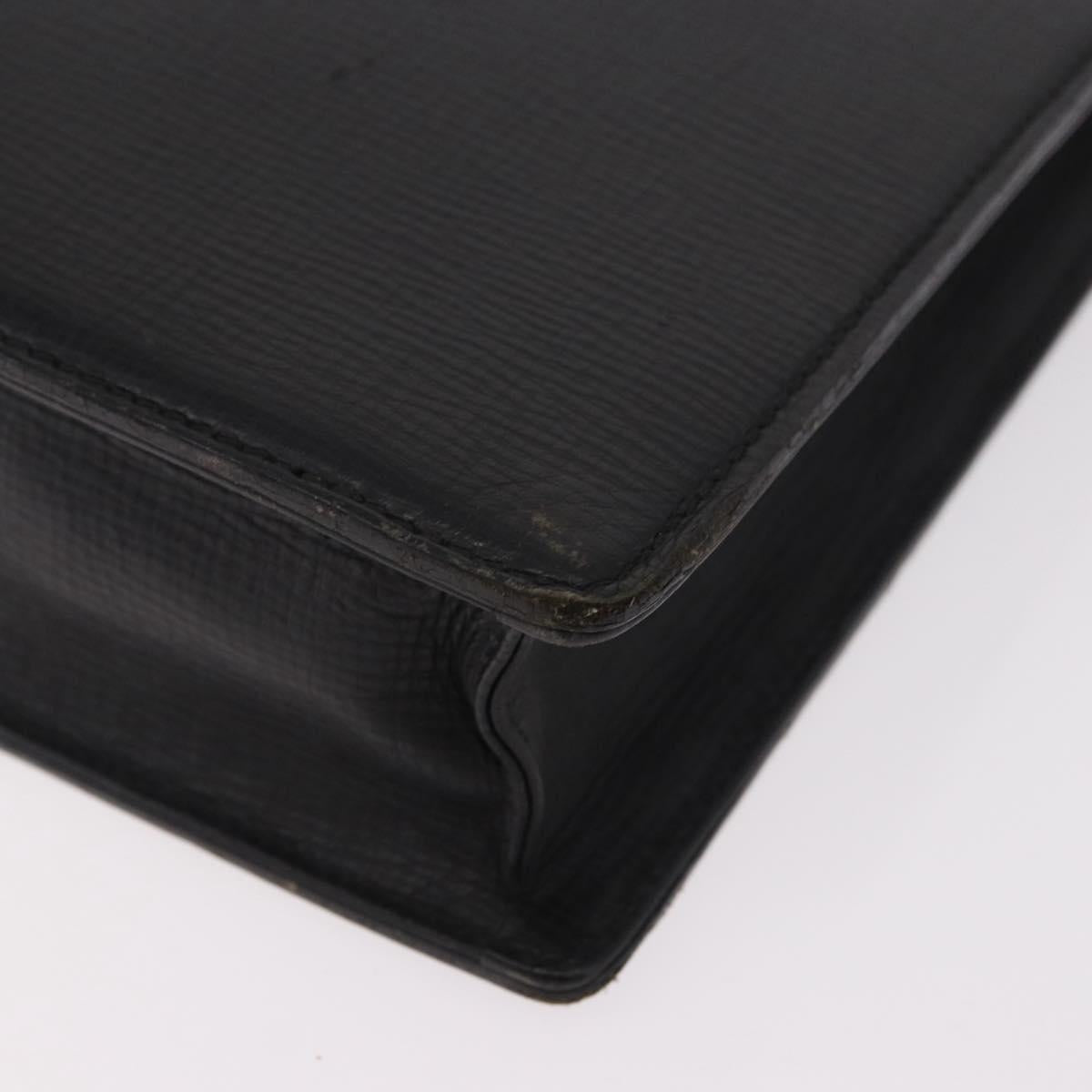 Burberrys Business Bag Leather Black Gold Auth 187355