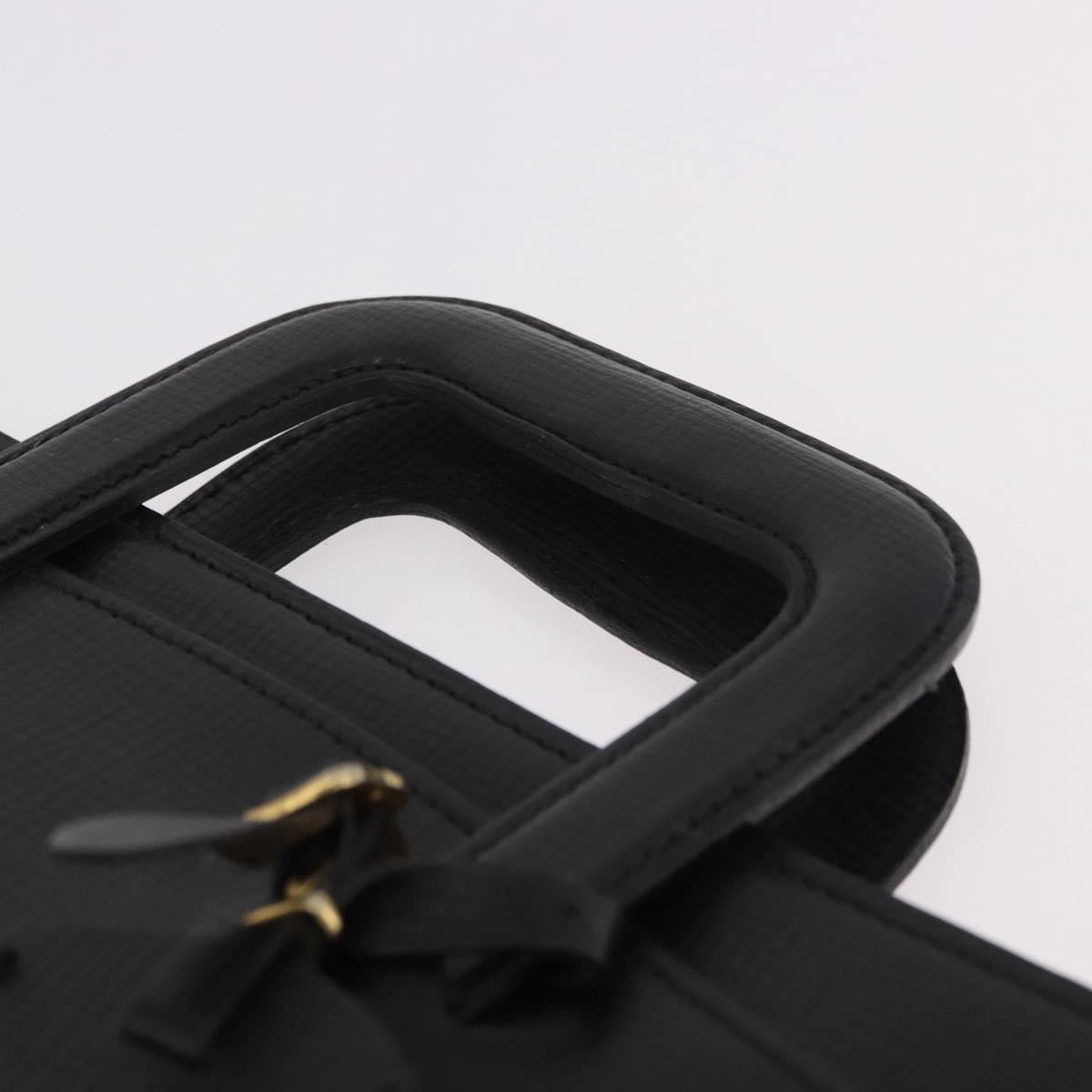 Burberrys Business Bag Leather Black Gold Auth 187355