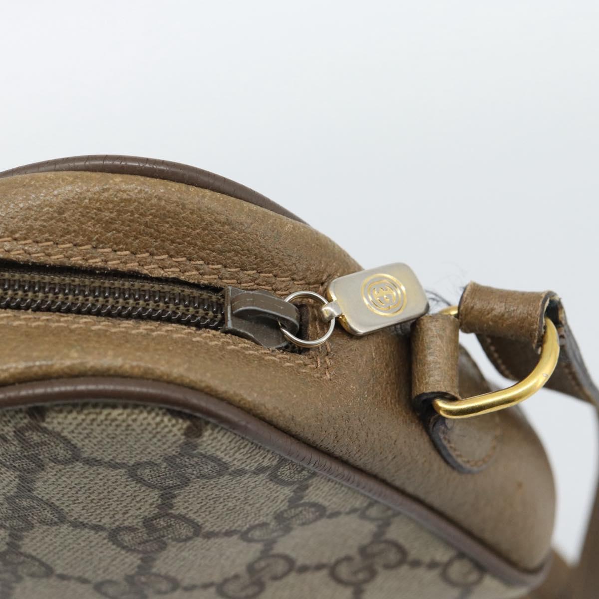 GUCCI GG Supreme Web Sherry Line Bag PVC Beige Gold 116 02 089 Auth 187357