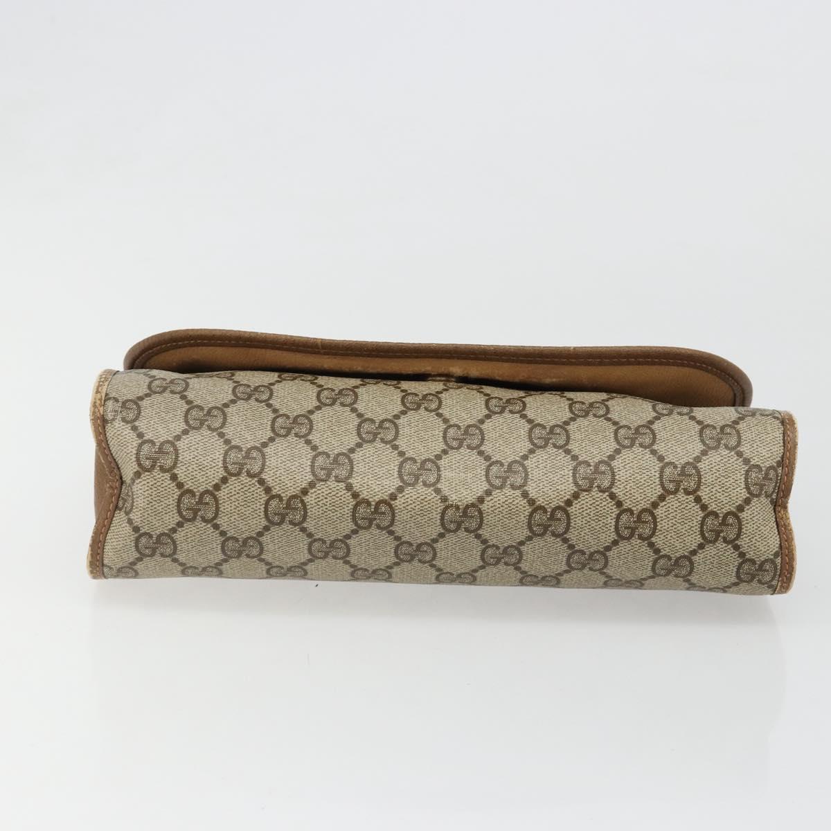 GUCCI GG Supreme Web Sherry Line Clutch Bag PVC Beige 89 01 030 Auth 187358