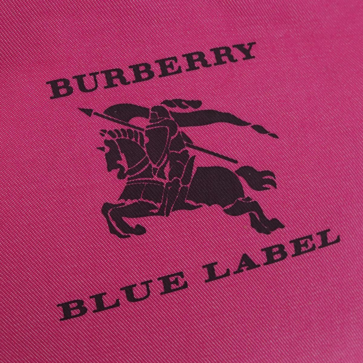 BURBERRY Blue Label Hand Bag Canvas Pink Auth 187361A