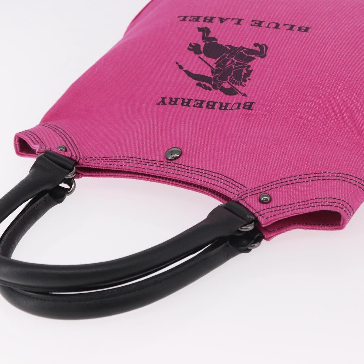 BURBERRY Blue Label Hand Bag Canvas Pink Auth 187361A