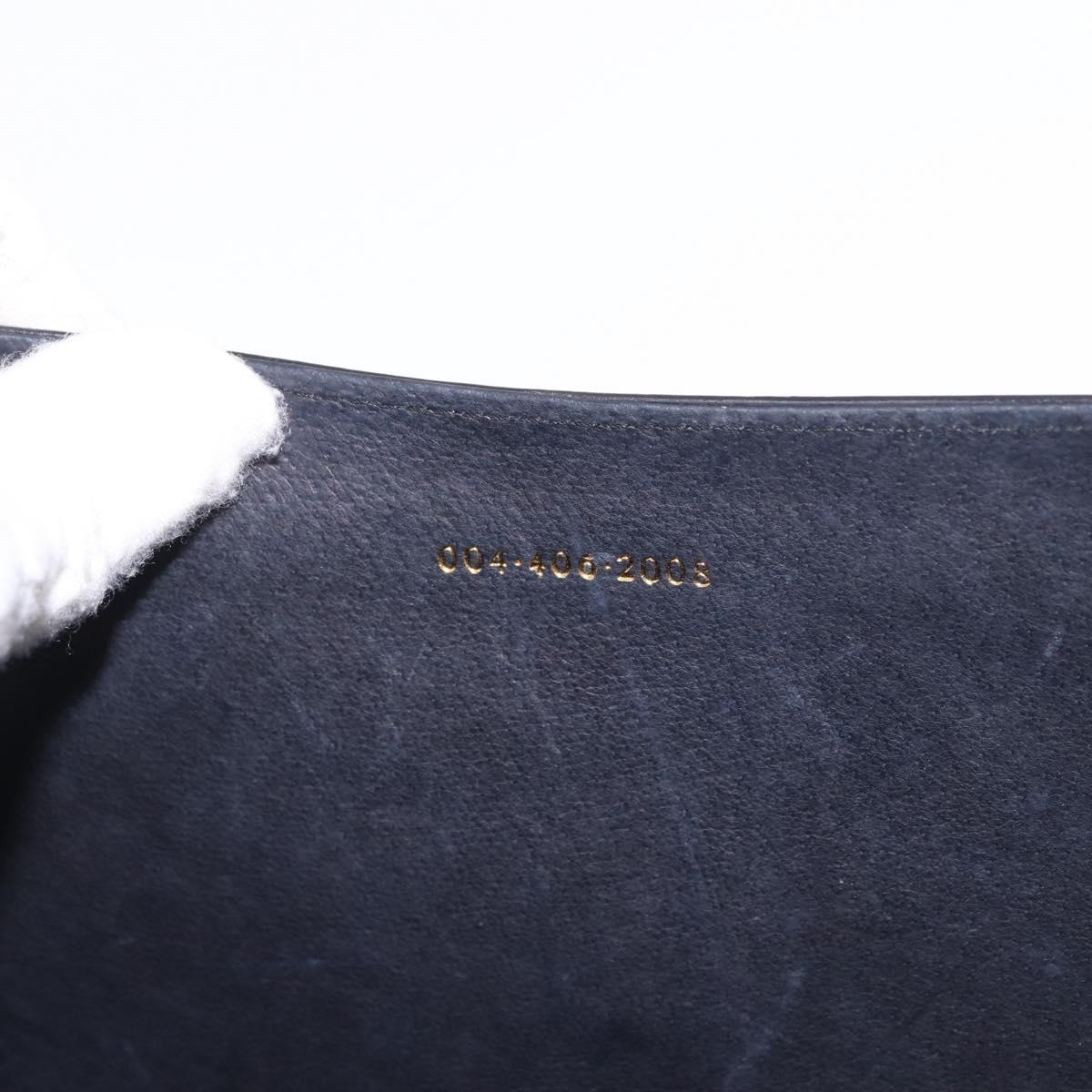 GUCCI Shoulder Bag Leather Black Gold Auth 187368