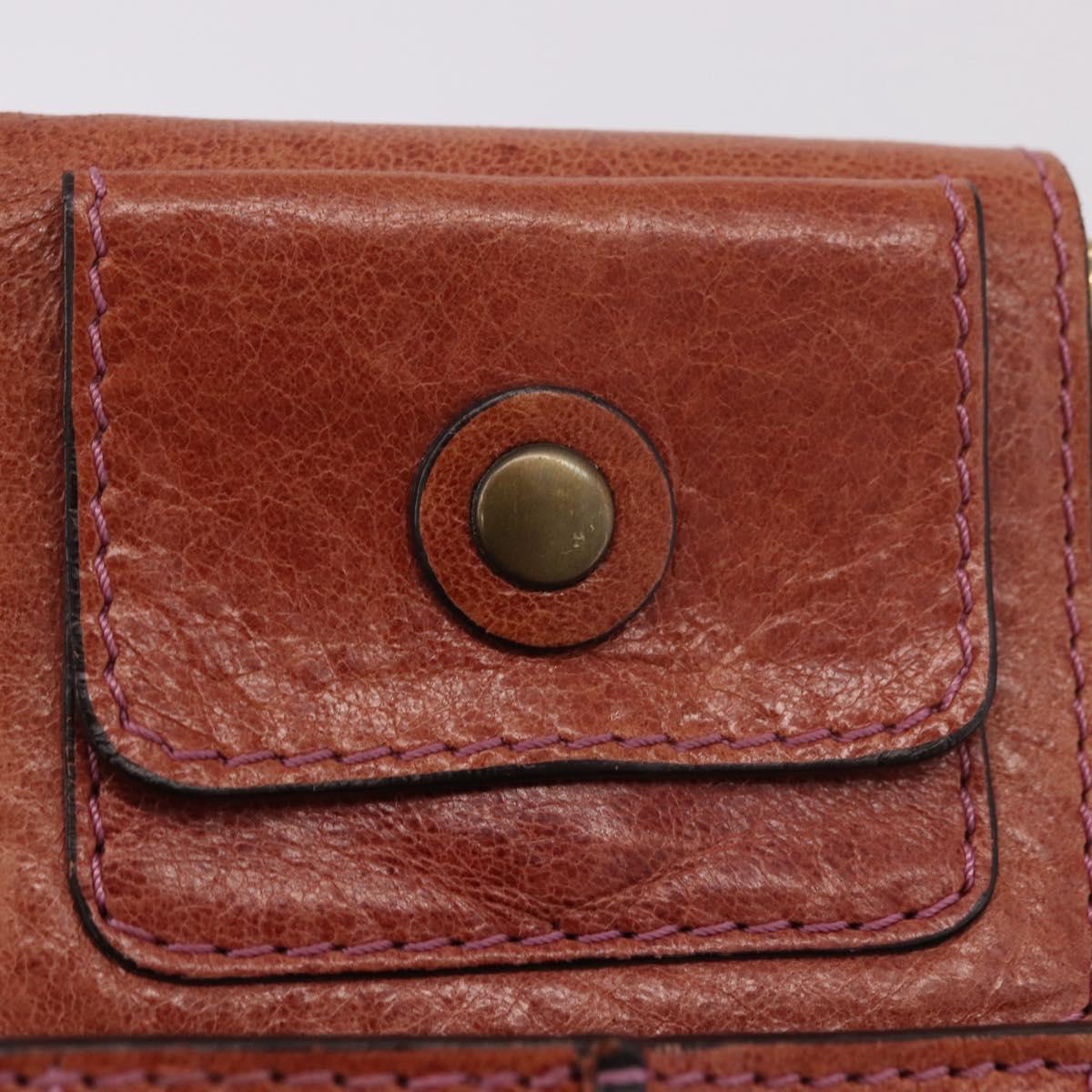 Chloe Shoulder Bag Leather Pink Gold Auth 187369