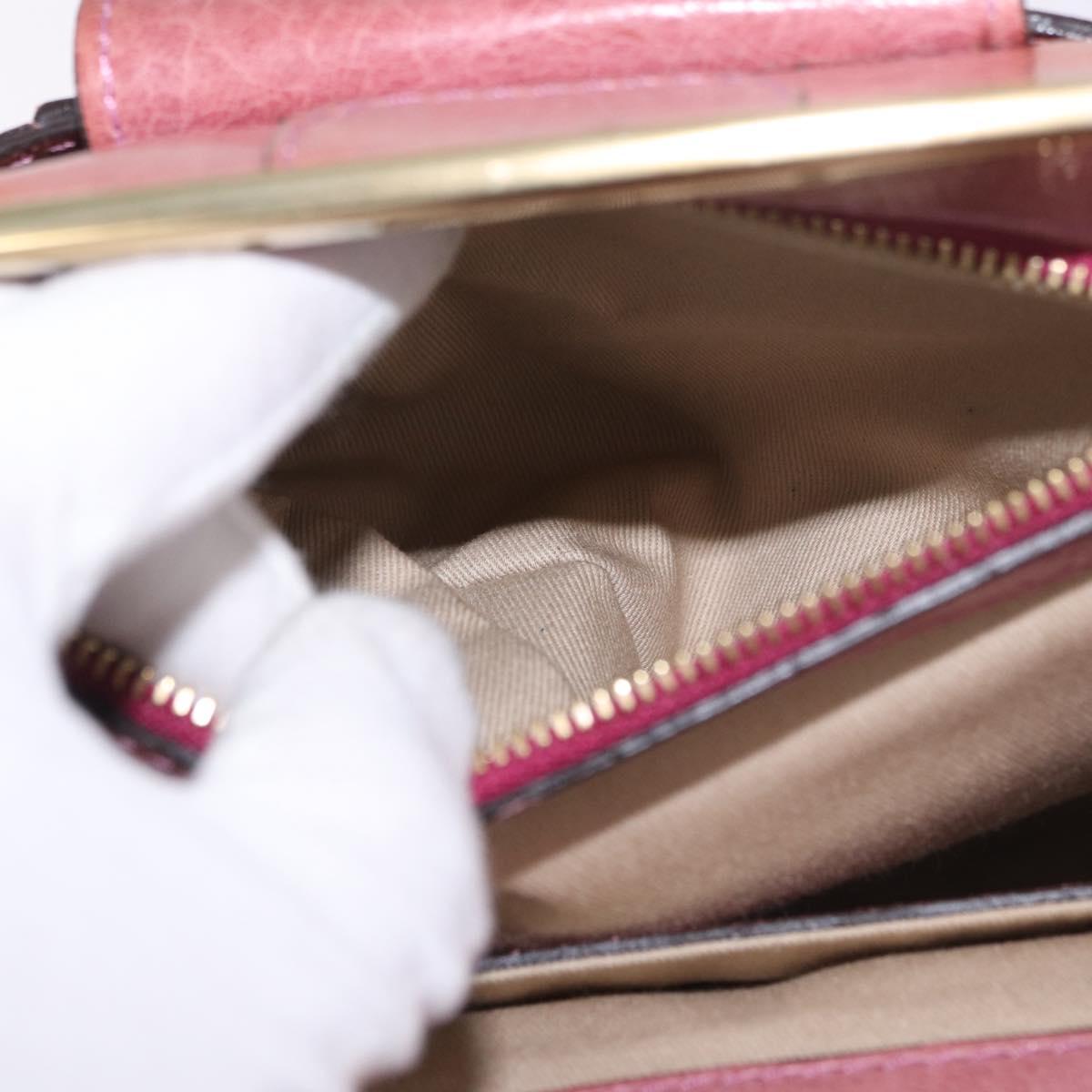 Chloe Shoulder Bag Leather Pink Gold Auth 187369