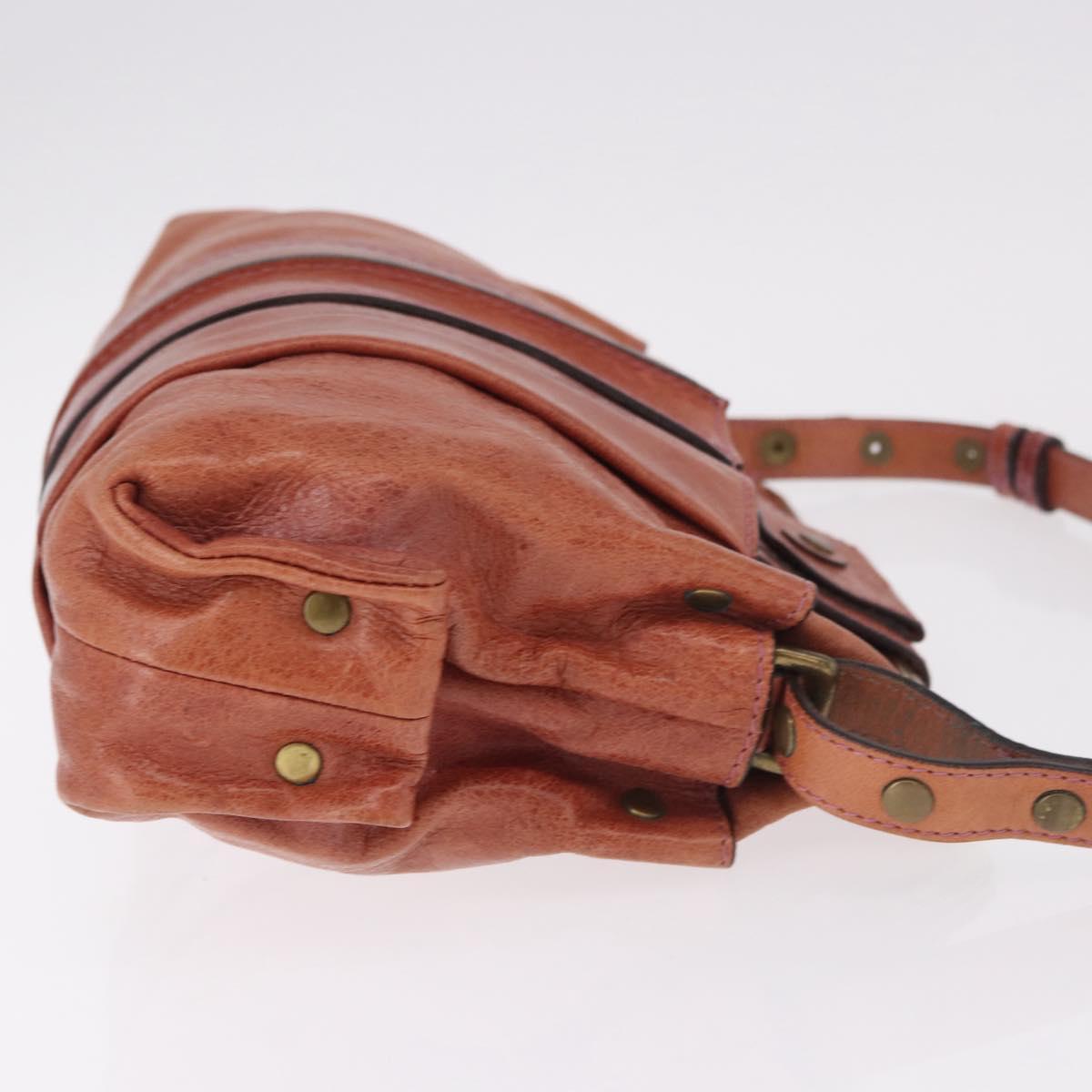 Chloe Shoulder Bag Leather Pink Gold Auth 187369
