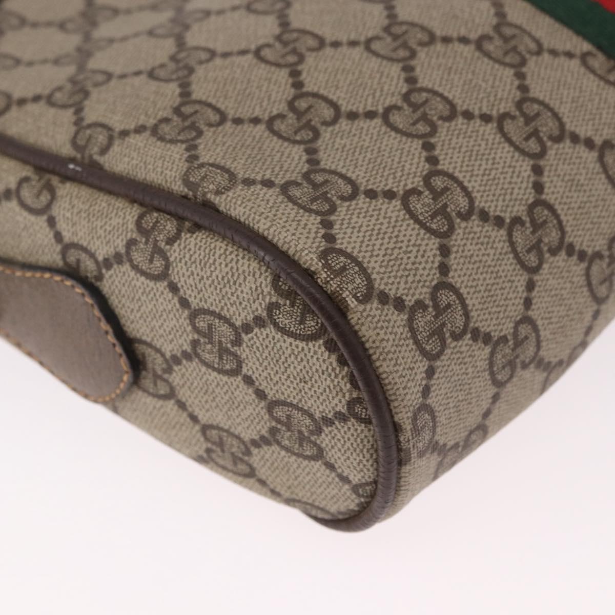 GUCCI GG Supreme Web Sherry Line Bag PVC Beige Gold 904 02 004 Auth 187372