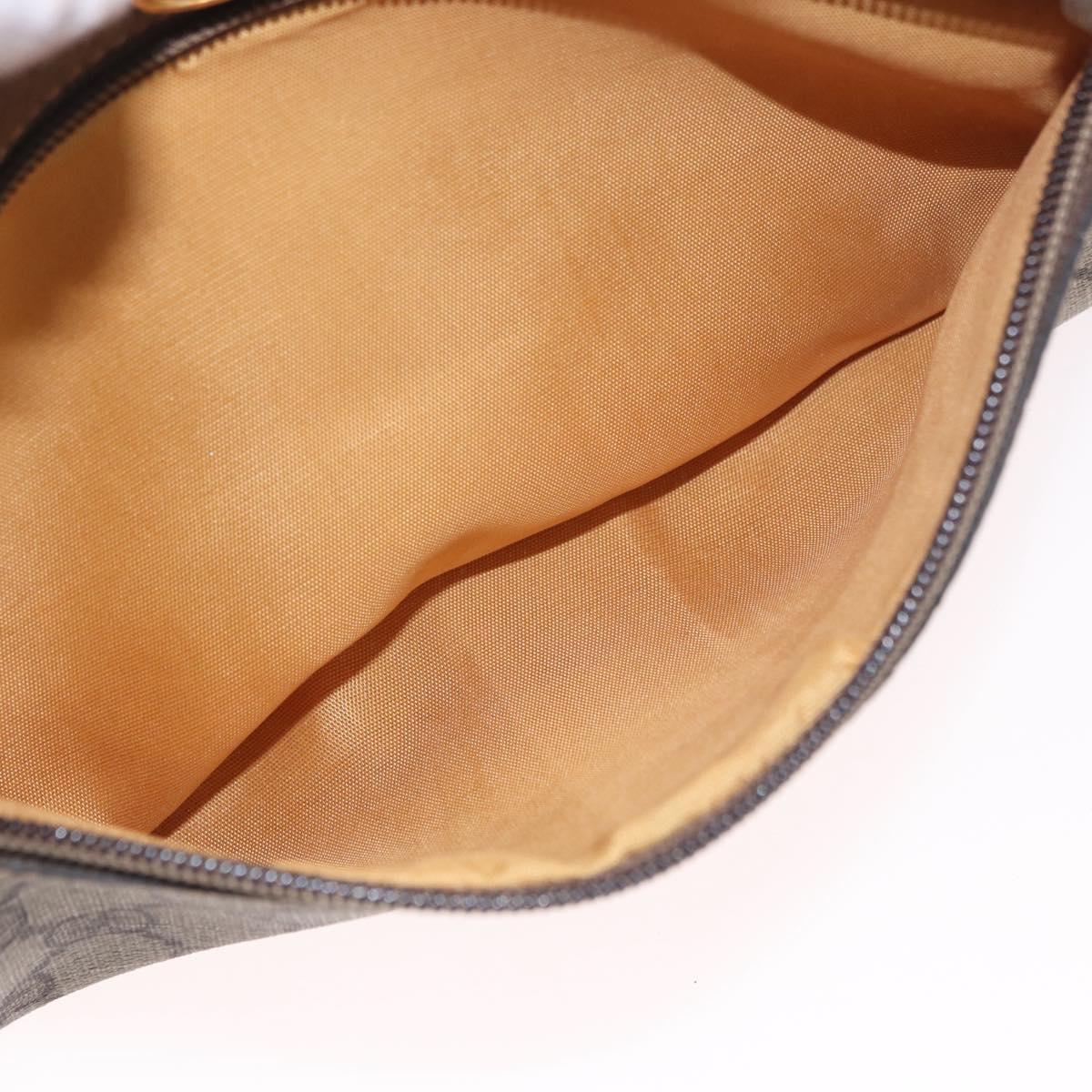 GUCCI GG Supreme Web Sherry Line Bag PVC Beige Gold 904 02 004 Auth 187372