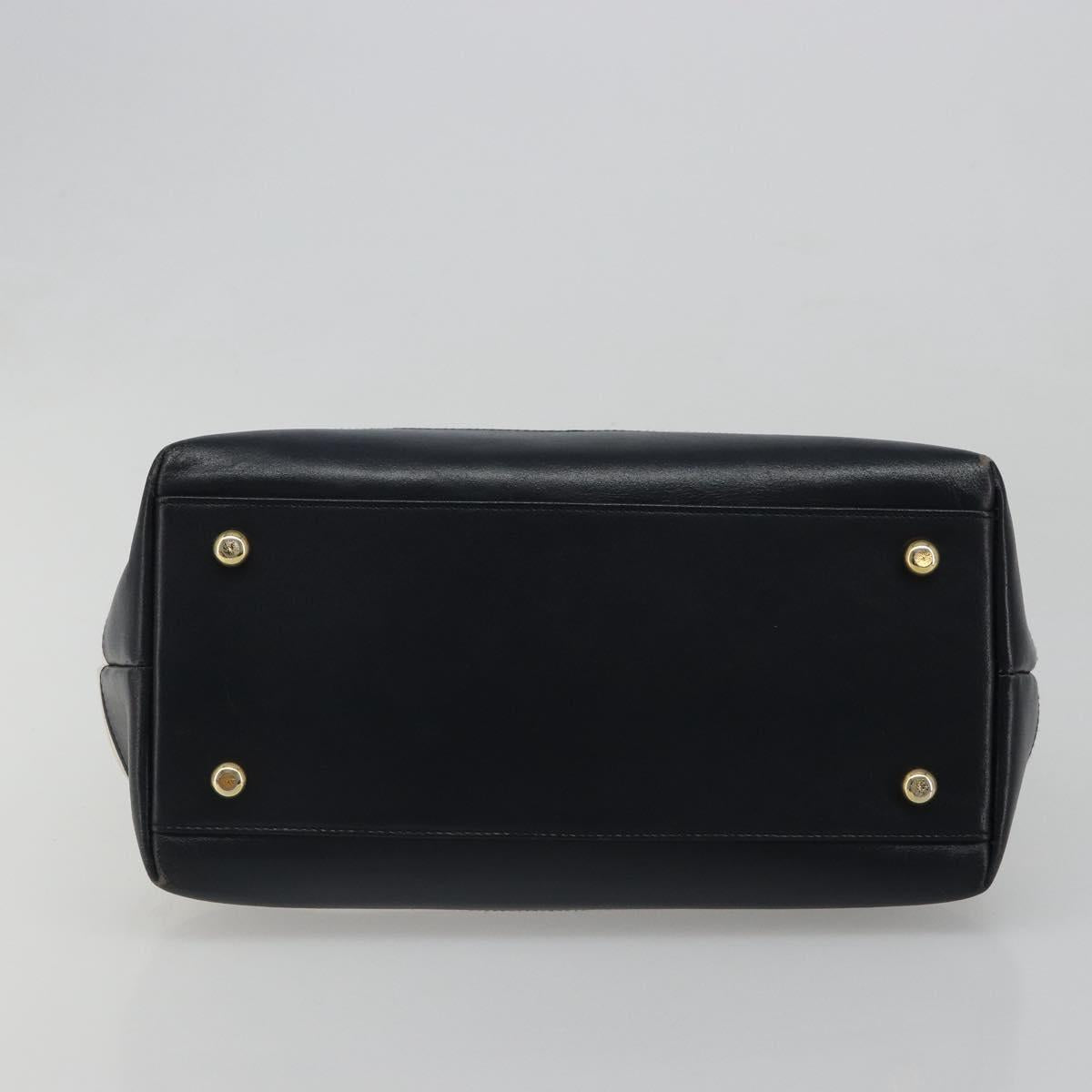 MCM Vicetos Logogram Hand Bag PVC Leather White Gold Auth 187374