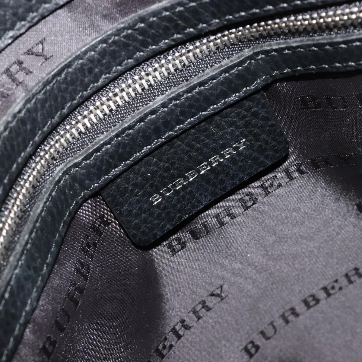BURBERRY Nova Check Hand Bag Nylon Beige Black Silver Auth 187375A