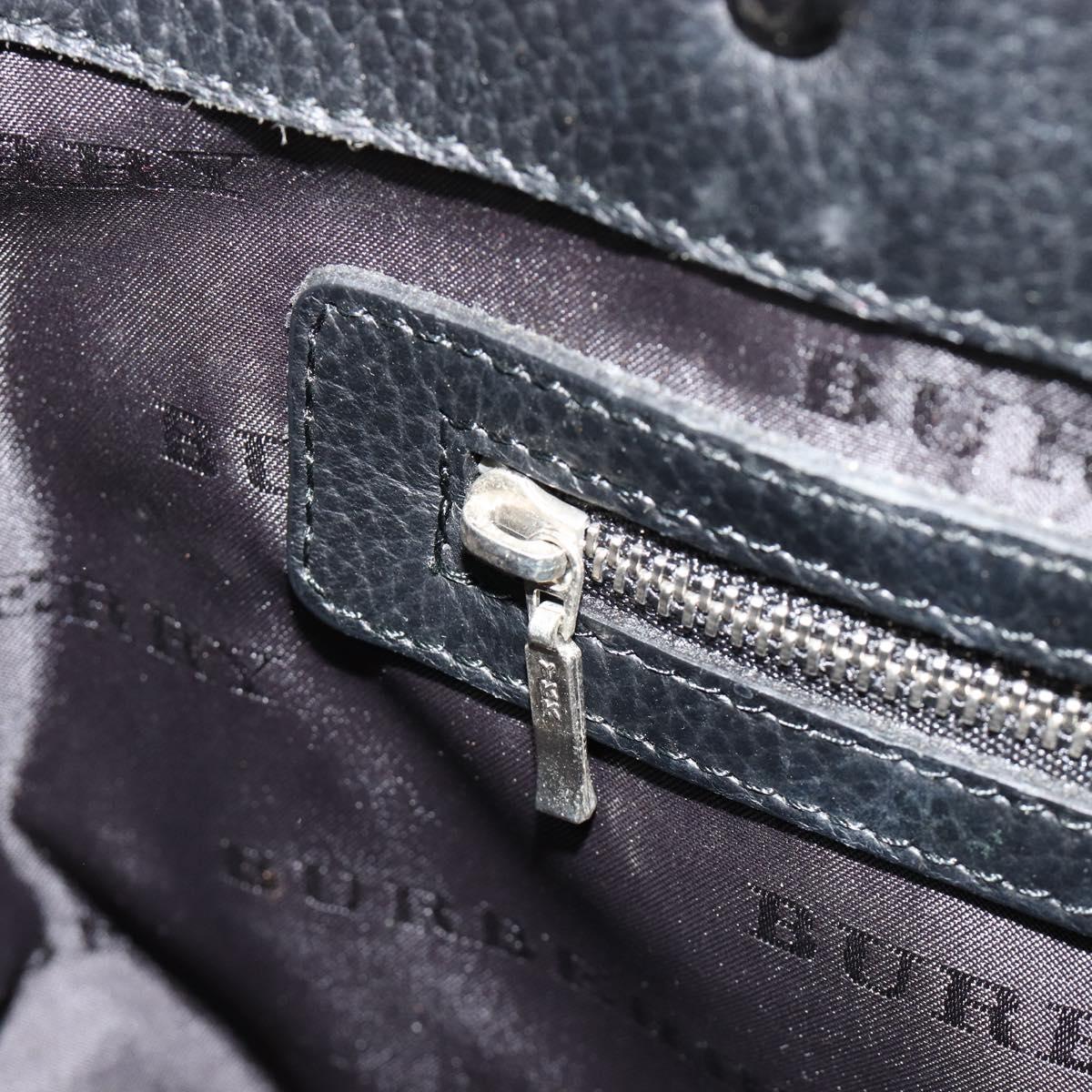 BURBERRY Nova Check Hand Bag Nylon Beige Black Silver Auth 187375A