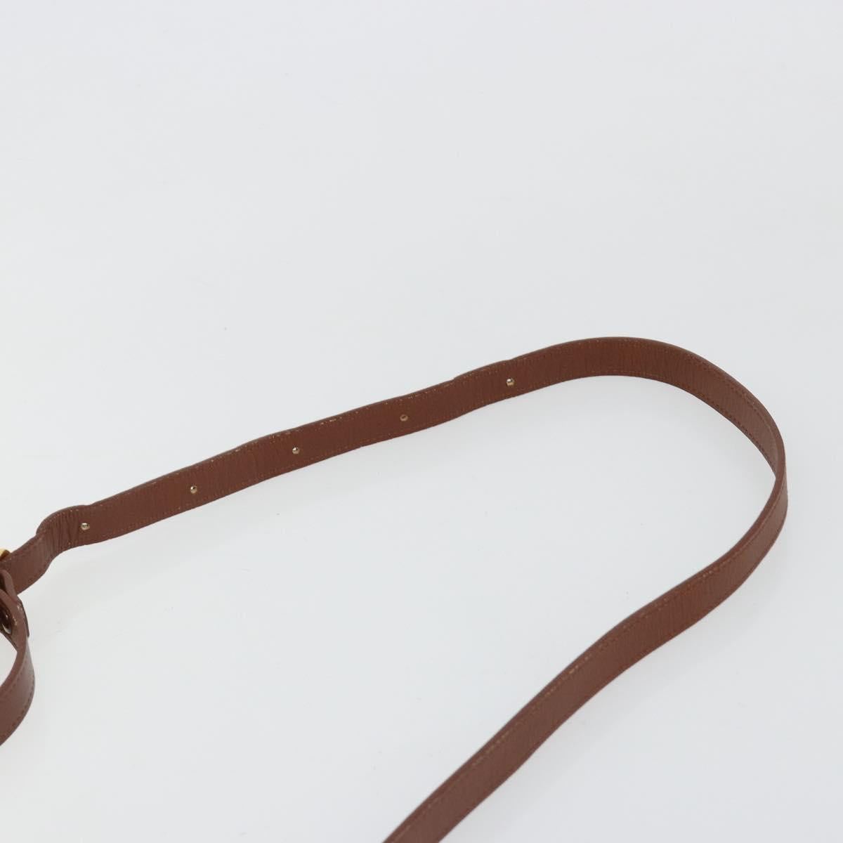 Burberrys Shoulder Bag Leather Brown Gold Auth 187376