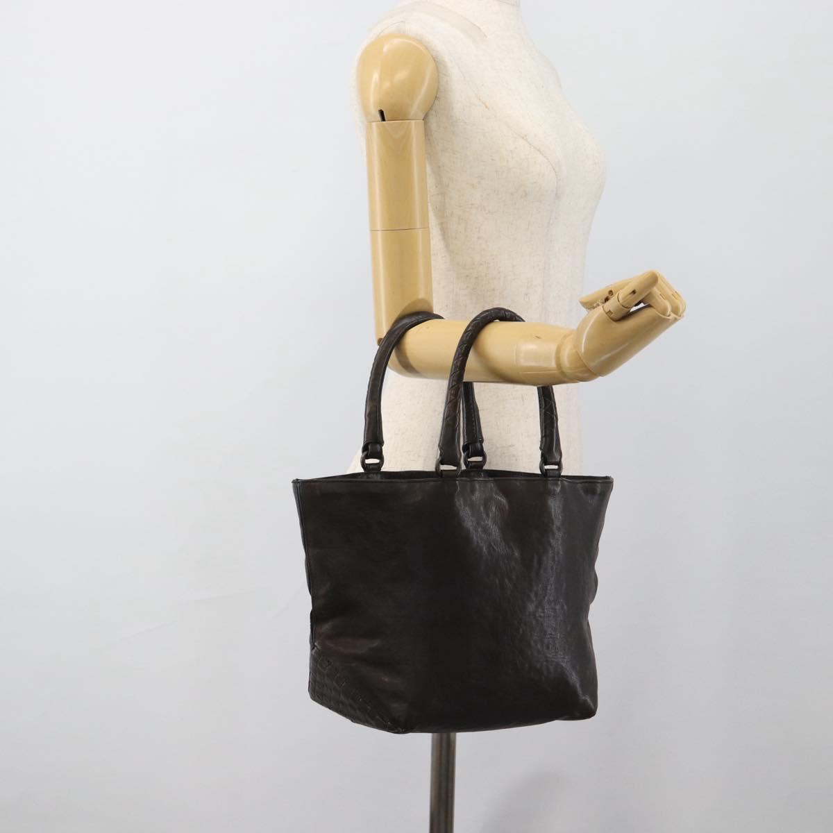 BOTTEGA VENETA INTRECCIATO Tote Bag Leather Black Auth 187381