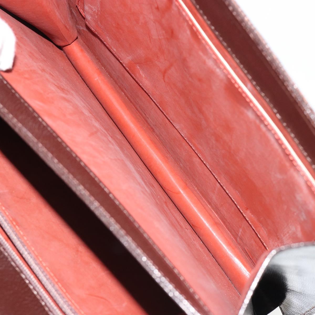 SAINT LAURENT Shoulder Bag Leather Brown Gold Auth 187382A