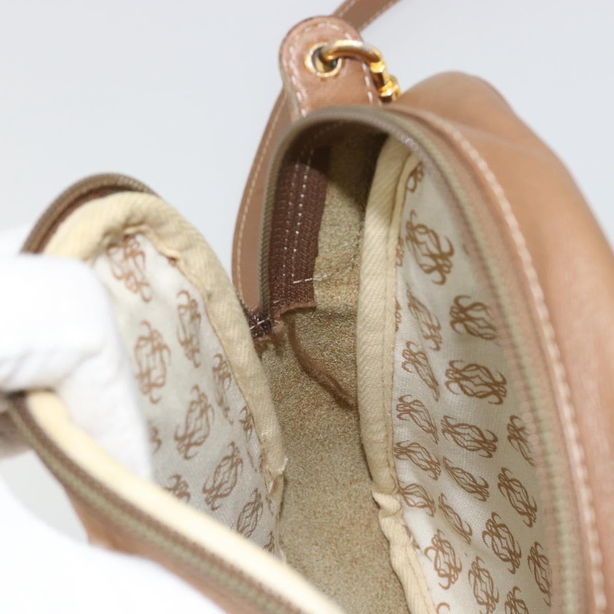 LOEWE Shoulder Bag Leather Brown gold Auth 187385