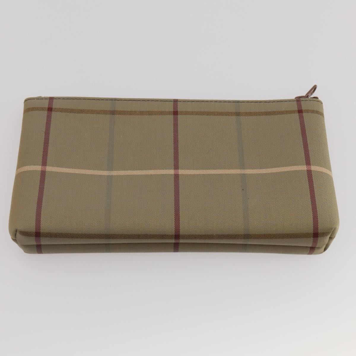 Burberrys Nova Check Boston Bag Canvas With Pouch Beige Gold Auth 187403