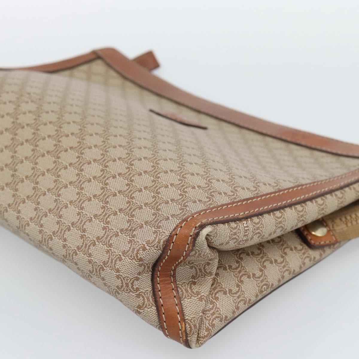 CELINE Fendi Macadam Canvas Zucchino Canvas Bag PVC 2 Set Beige Auth 187404