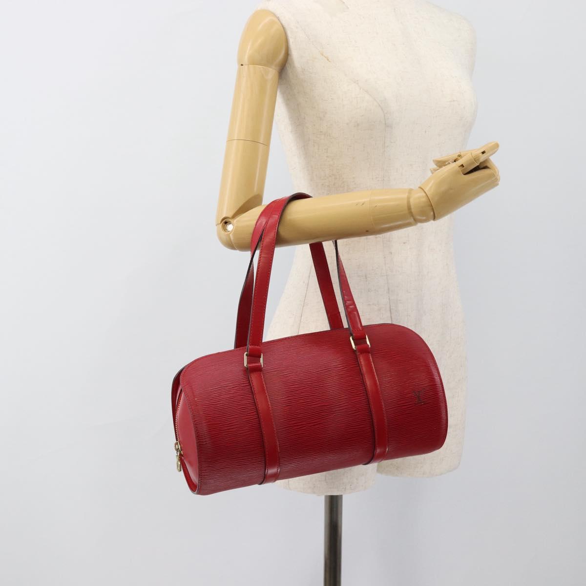 LOUIS VUITTON Epi Soufflot Hand Bag Red M52227 LV Auth 187406A