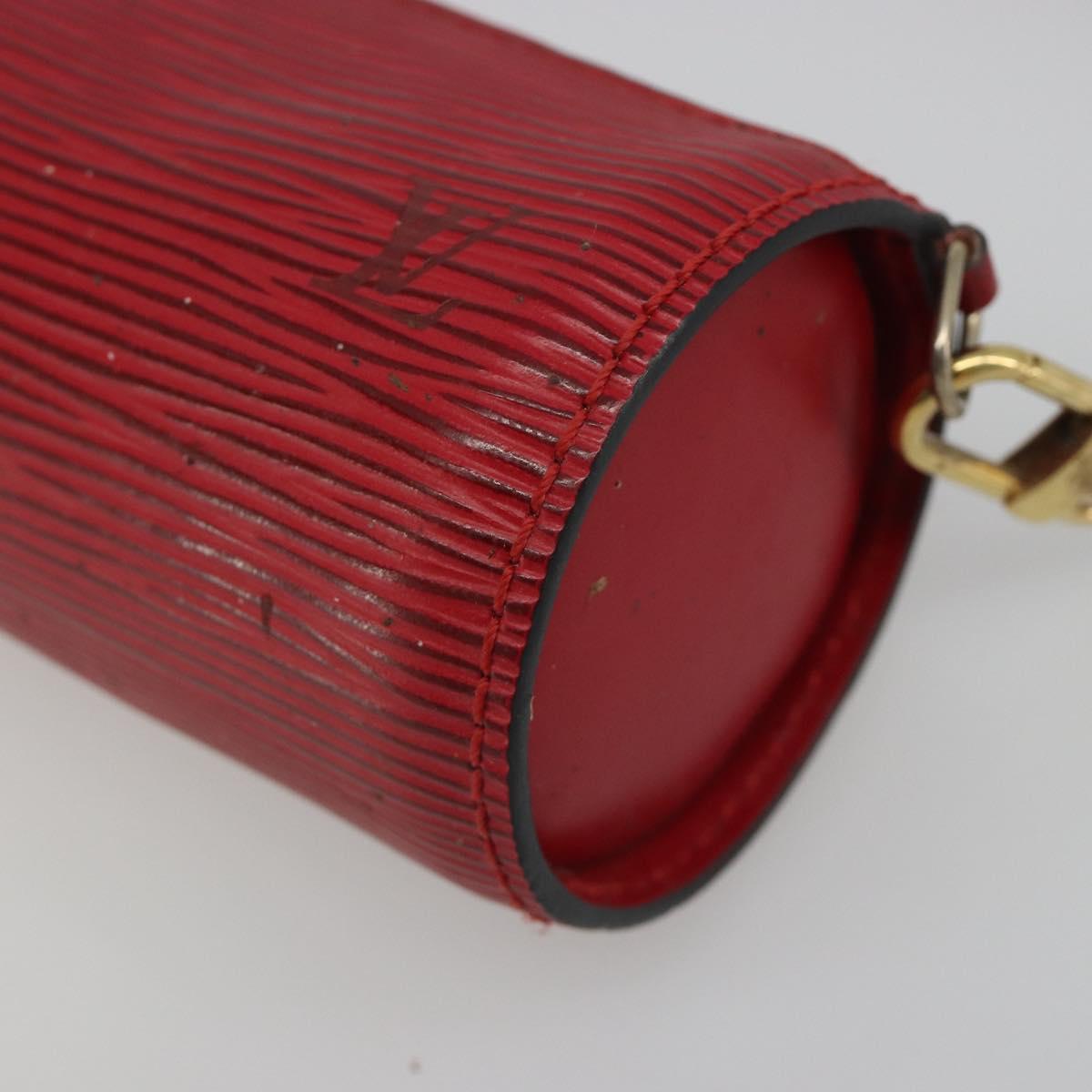 LOUIS VUITTON Epi Soufflot Pouch Accessory Pouch Red LV Auth 187407