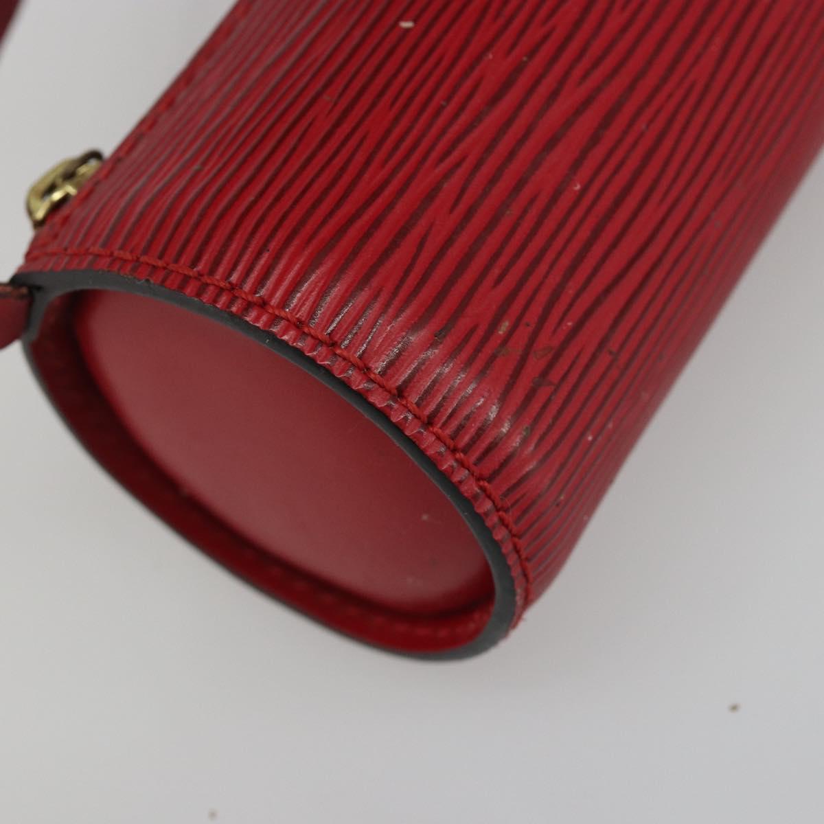 LOUIS VUITTON Epi Soufflot Pouch Accessory Pouch Red LV Auth 187407