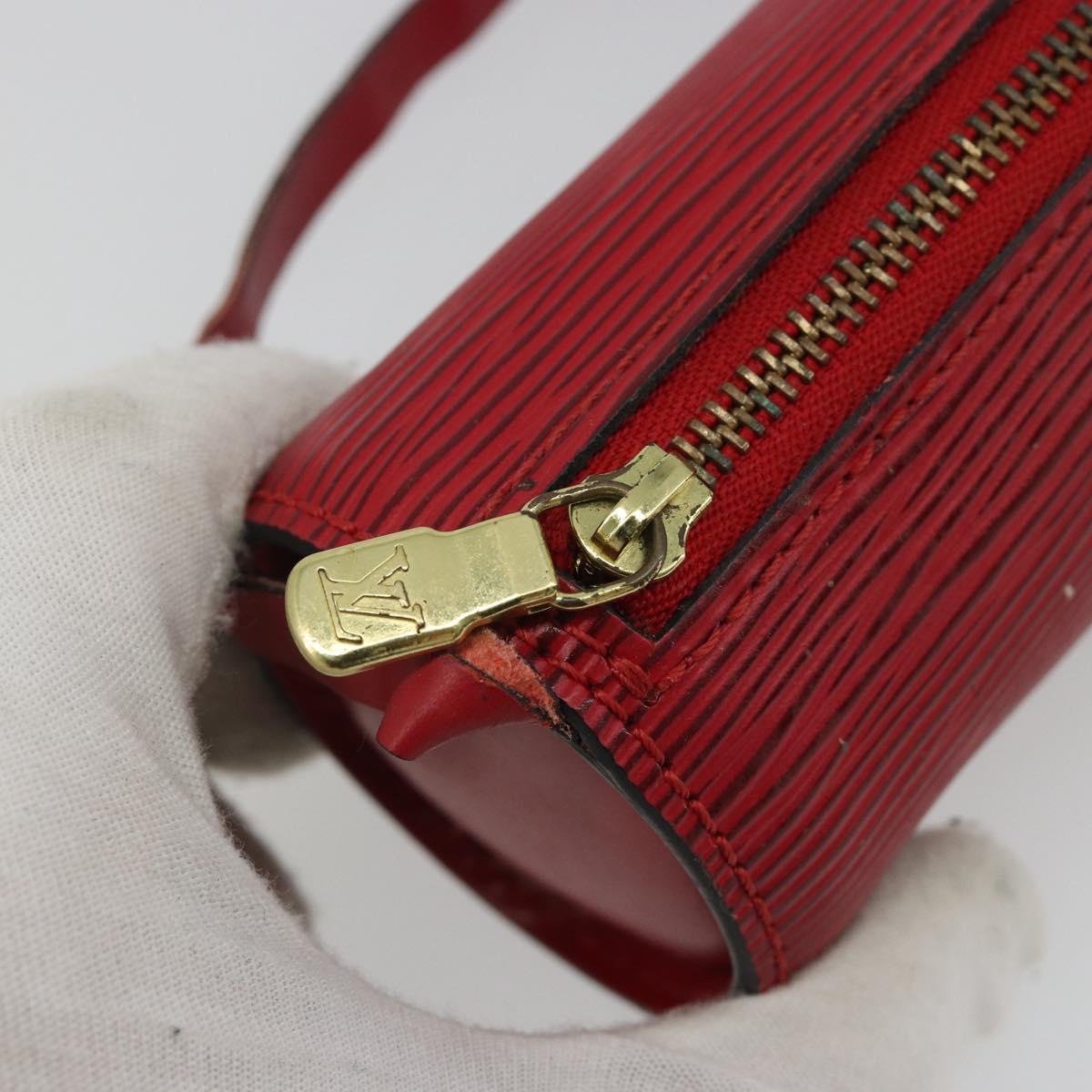 LOUIS VUITTON Epi Soufflot Pouch Accessory Pouch Red LV Auth 187407