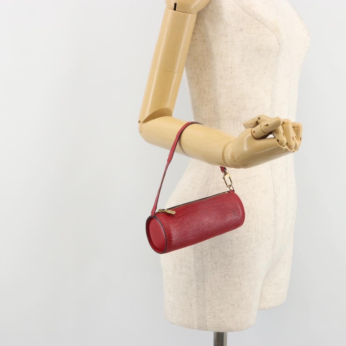 LOUIS VUITTON Epi Soufflot Pouch Accessory Pouch Red LV Auth 187407