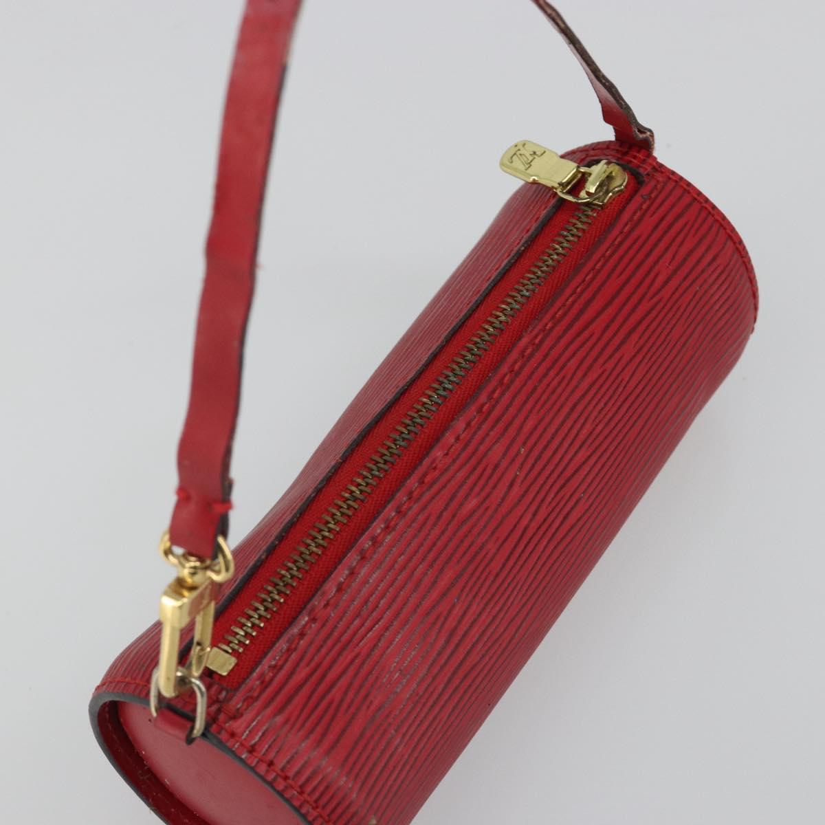 LOUIS VUITTON Epi Soufflot Pouch Accessory Pouch Red LV Auth 187407