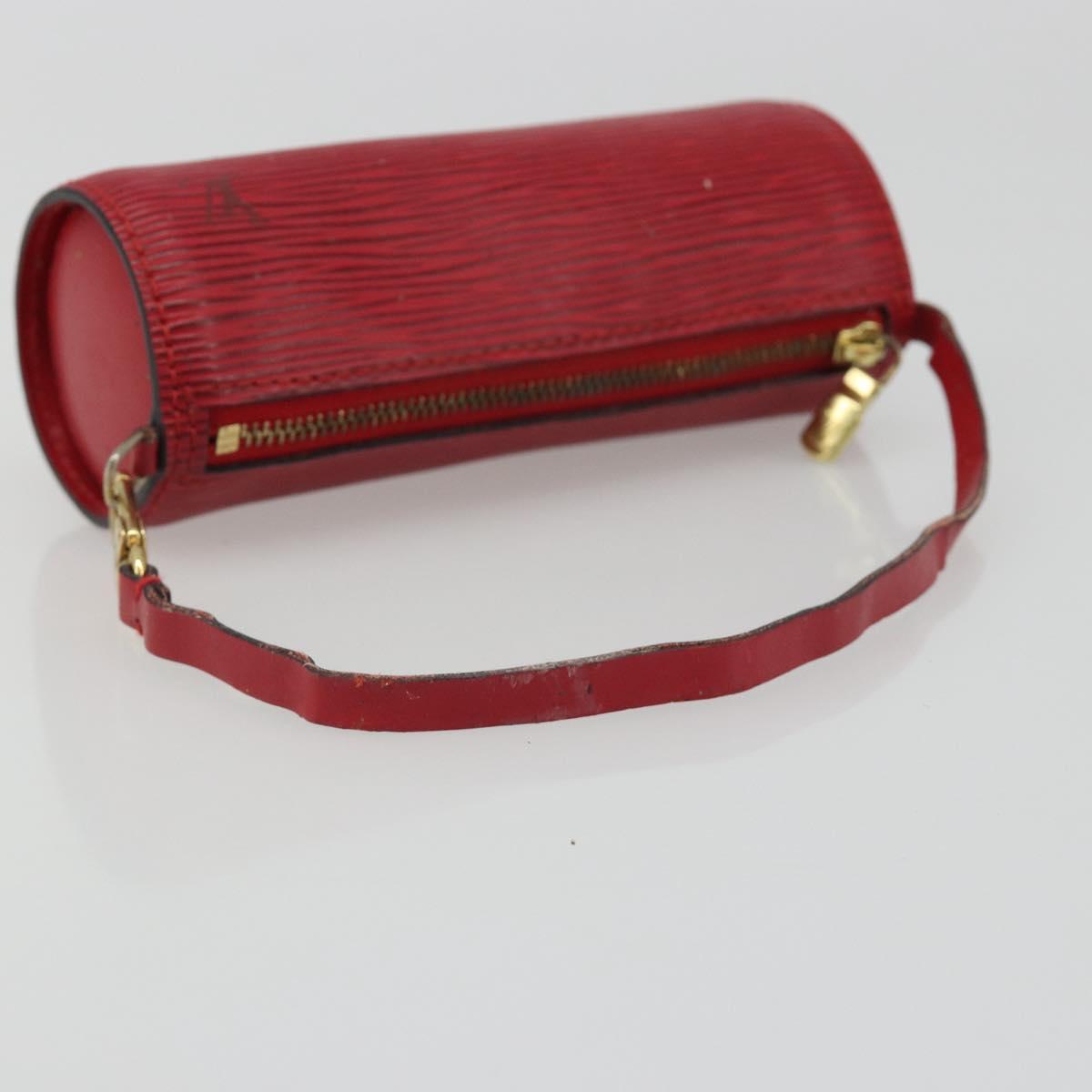 LOUIS VUITTON Epi Soufflot Pouch Accessory Pouch Red LV Auth 187407