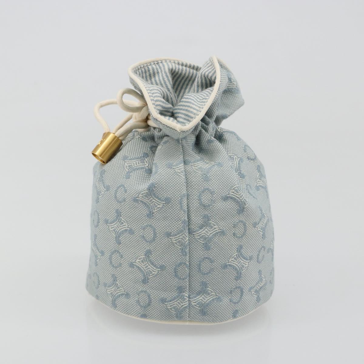 CELINE C Macadam Canvas Pouch Light Blue Auth 187409A