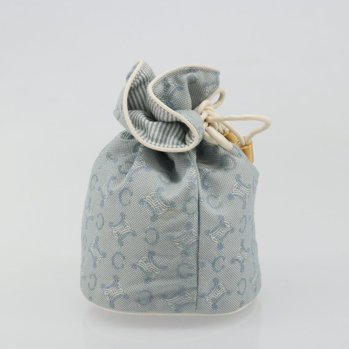 CELINE C Macadam Canvas Pouch Light Blue Auth 187409A