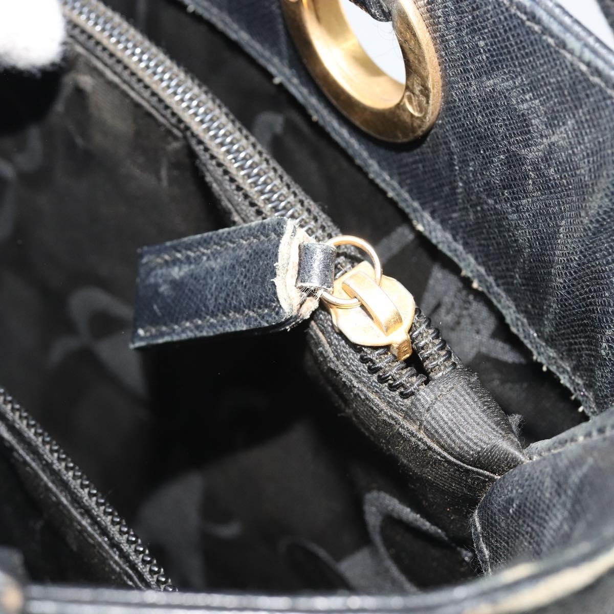 Salvatore Ferragamo Gancini Tote Bag Leather Black Gold Auth 187416