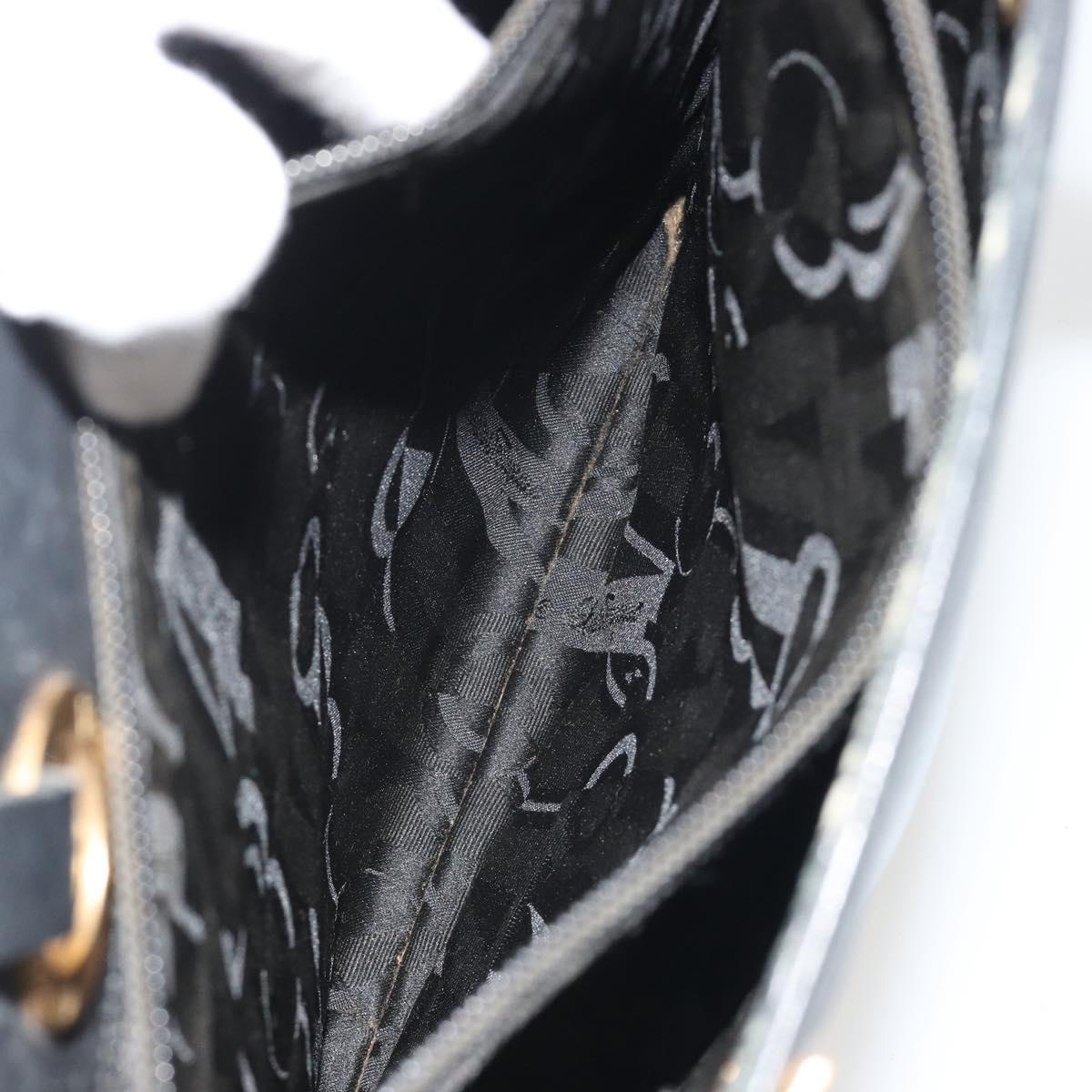 Salvatore Ferragamo Gancini Tote Bag Leather Black Gold Auth 187416