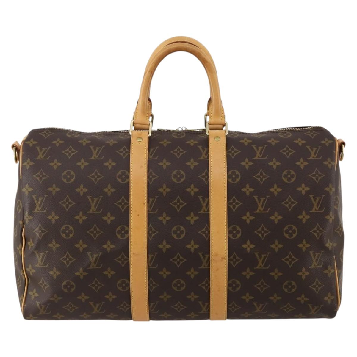 LOUIS VUITTON Monogram Keepall Bandouliere 45 Boston Bag M41418 LV Auth 187418A