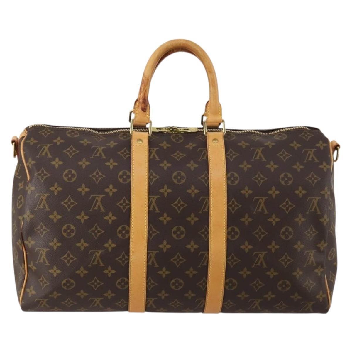 LOUIS VUITTON Monogram Keepall Bandouliere 45 Boston Bag M41418 LV Auth 187418A