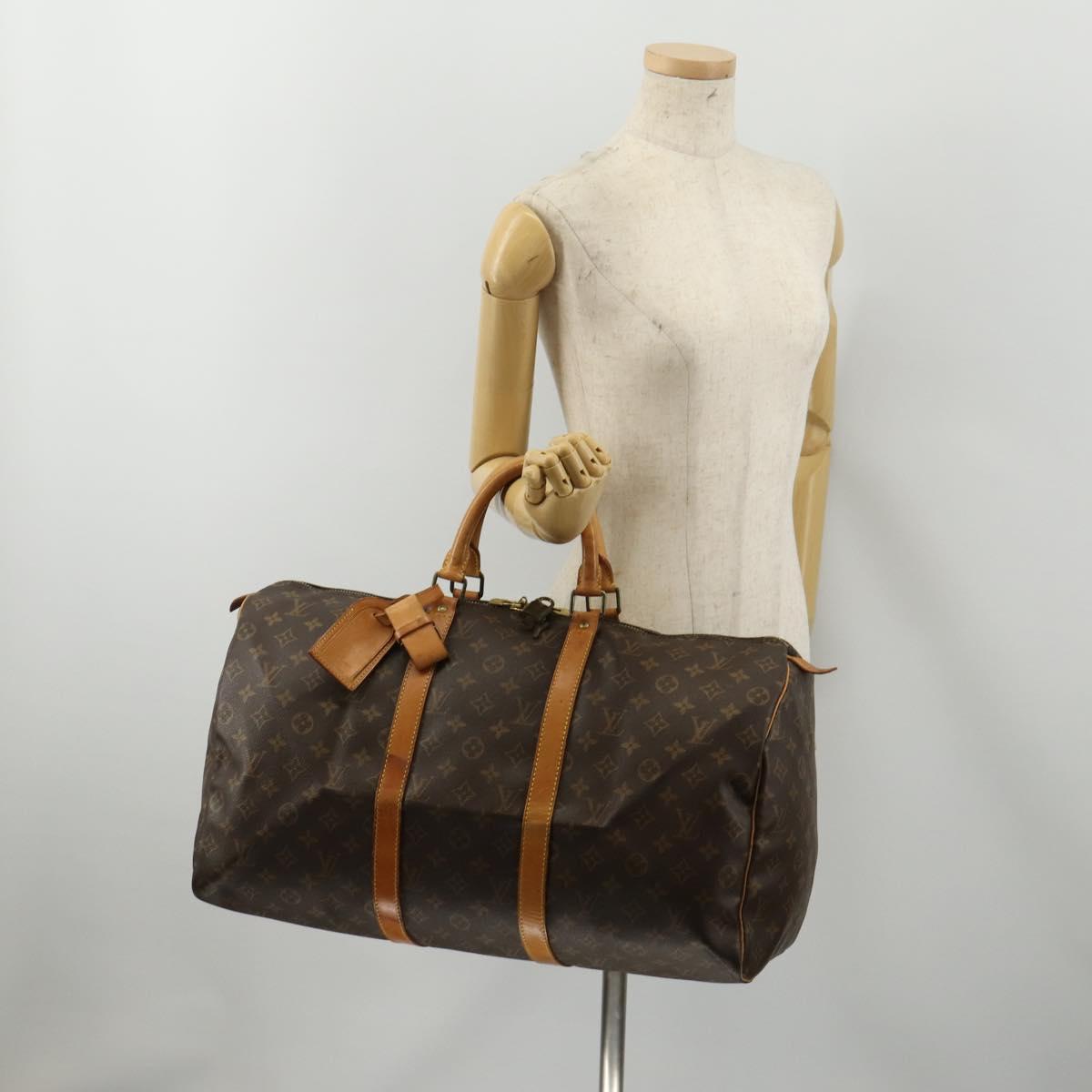 LOUIS VUITTON Monogram Keepall 50 Boston Bag M41426 LV Auth 187419A