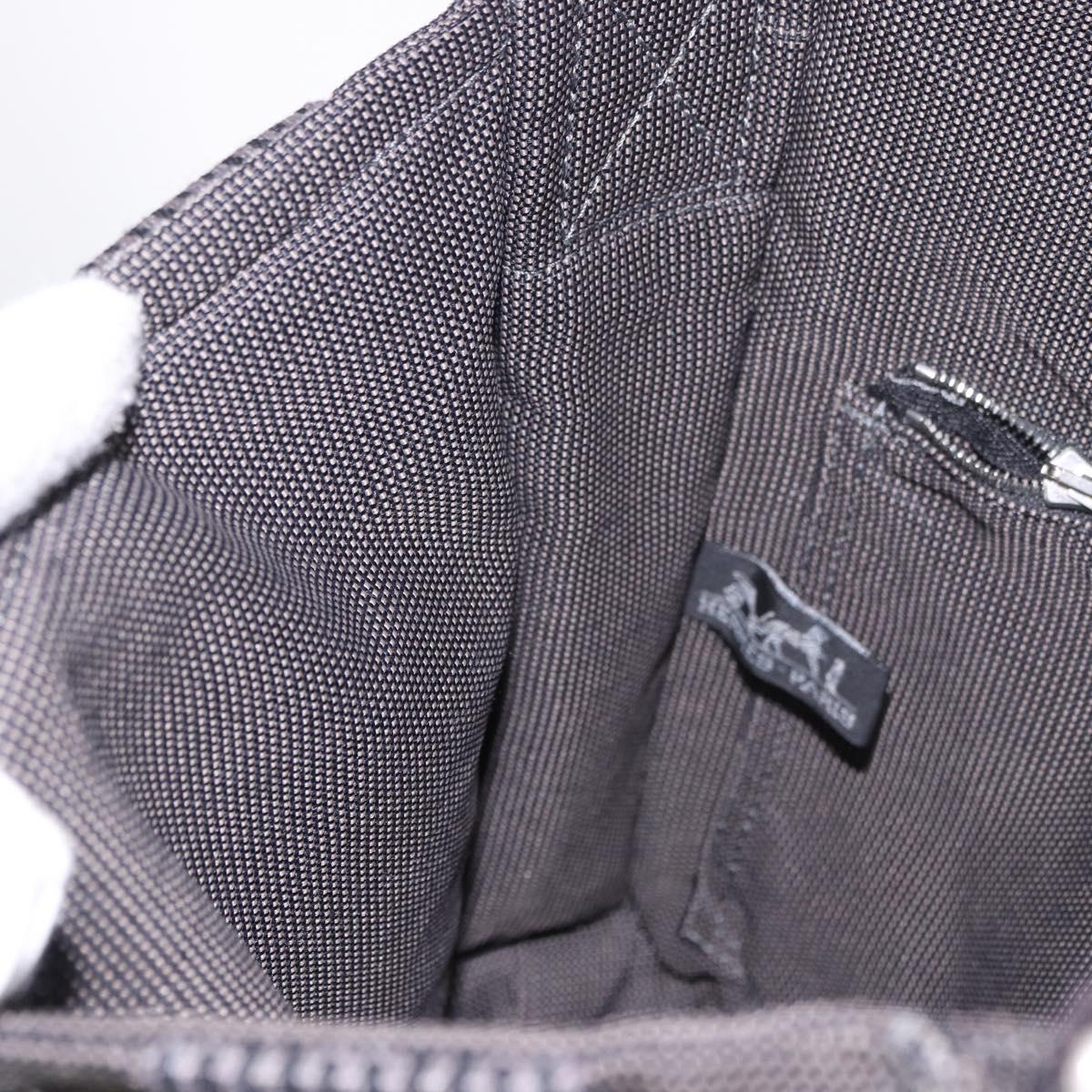 HERMES Fourre Tout Bassas PM Shoulder Bag Canvas Gray Silver Auth 187421A