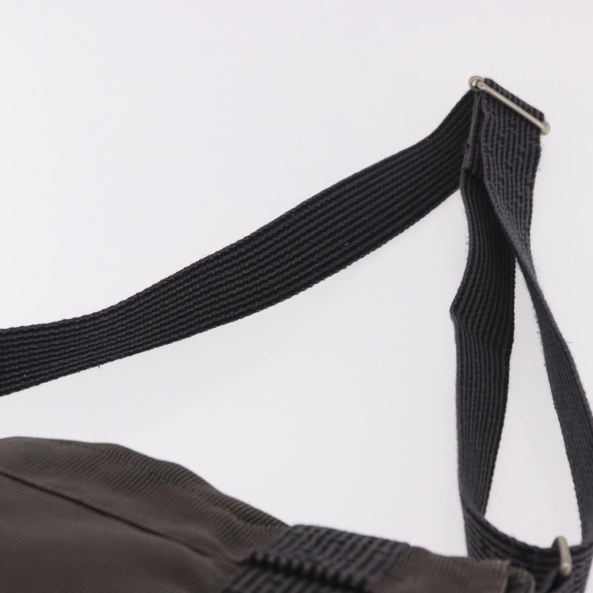 HERMES Fourre Tout Bassas PM Shoulder Bag Canvas Gray Silver Auth 187421A