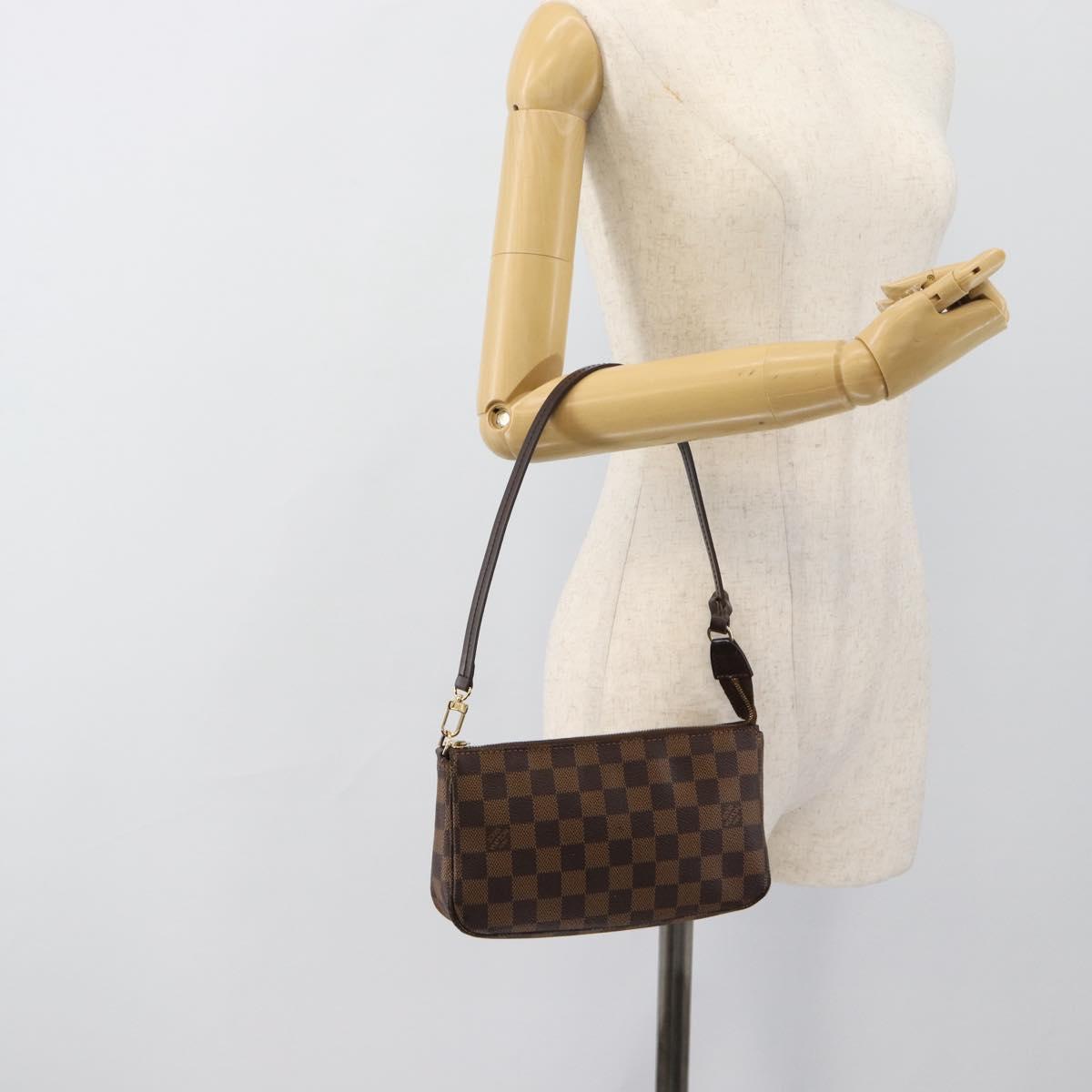 LOUIS VUITTON Damier Ebene Pochette Accessoires Pouch N41206 LV Auth 187423V